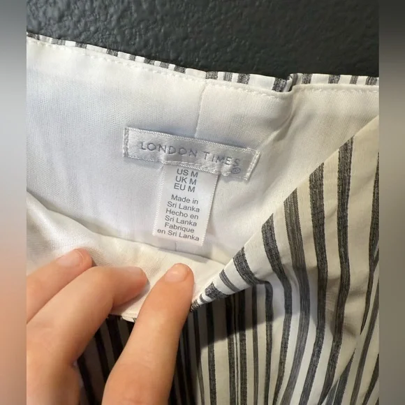 London Times Black and White Striped Maxi Dress - Picture 3 of 4